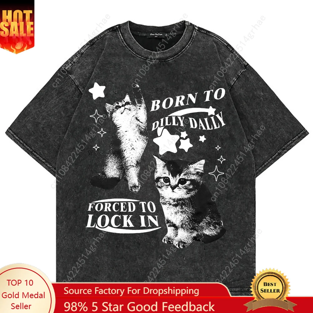 Vintage Fashion Y2K - 100% Cotton Vintage Washed Y2k Funny
