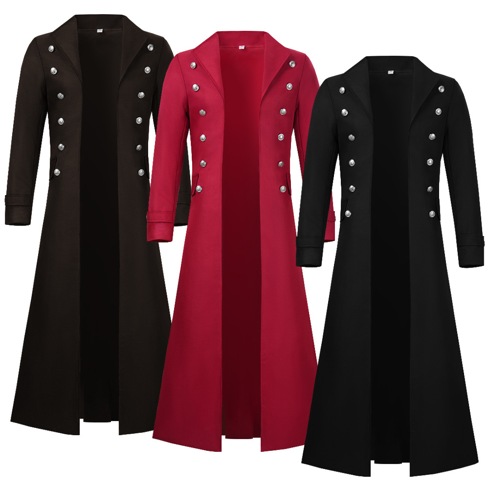 Vintage Trench Coat - S-2XL Plus Size Men Gothic Trench
