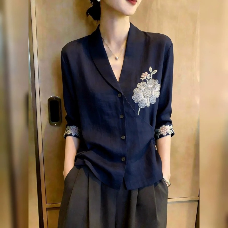 Vintage Fashion In Chinese - Chinese Style Women's Blouses Embroidery Vintage