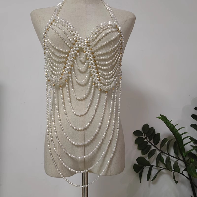 Vintage Fashion In Chinese - Women's Spring Summer Pearl Knitted Handmade
