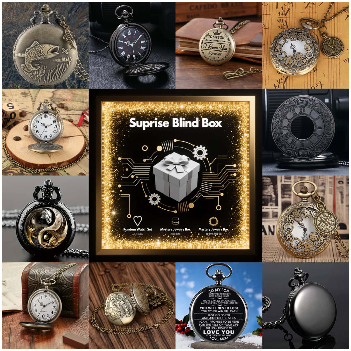 1PC Surprise Mystery Watch Bli - Vintage Fashion For Mens 评论和价格