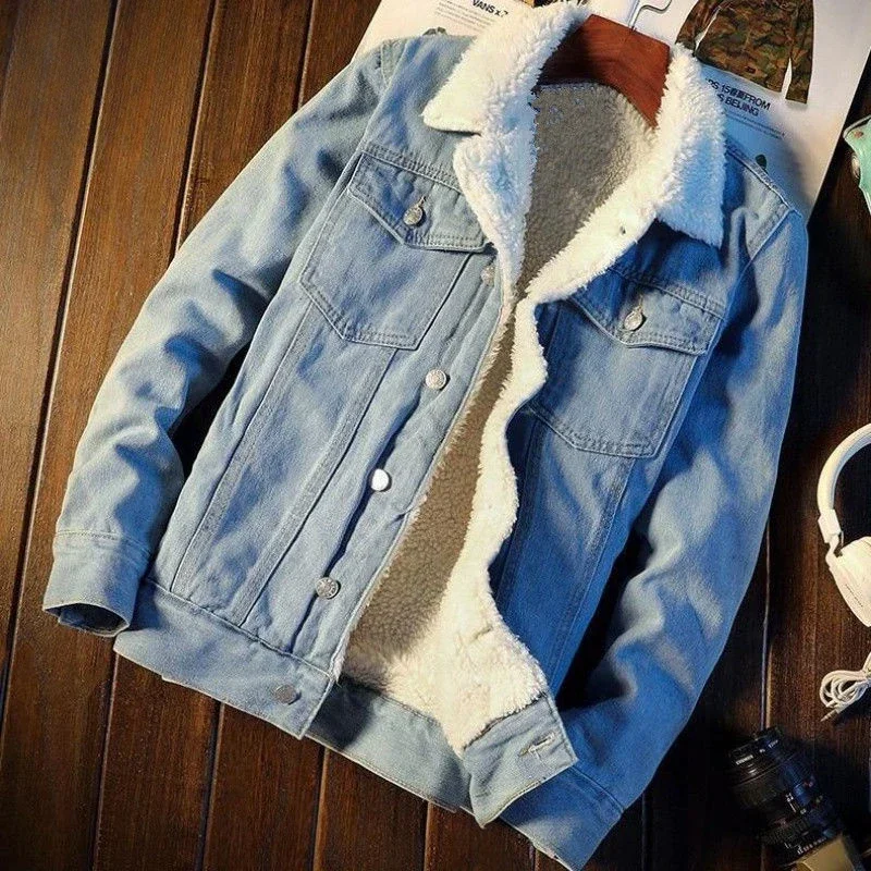 Denim Jackets Man Padding with - Patchwork Jean Jacket 评论和价格