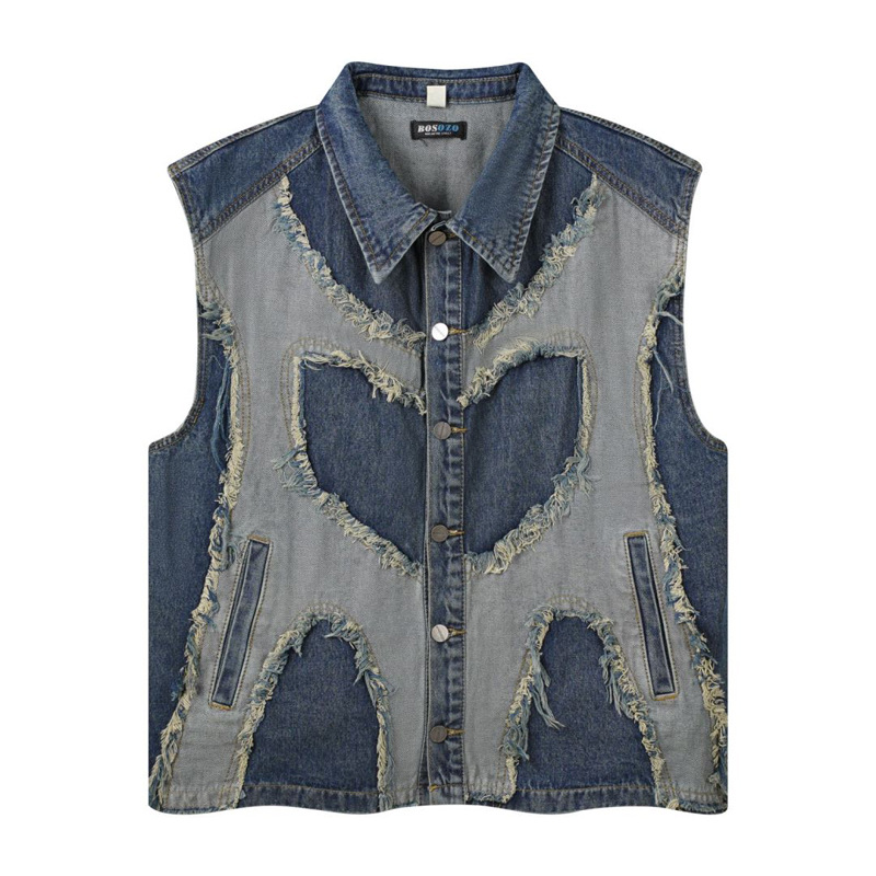 European and American mens Lap - Patchwork Jean Jacket 评论和价格