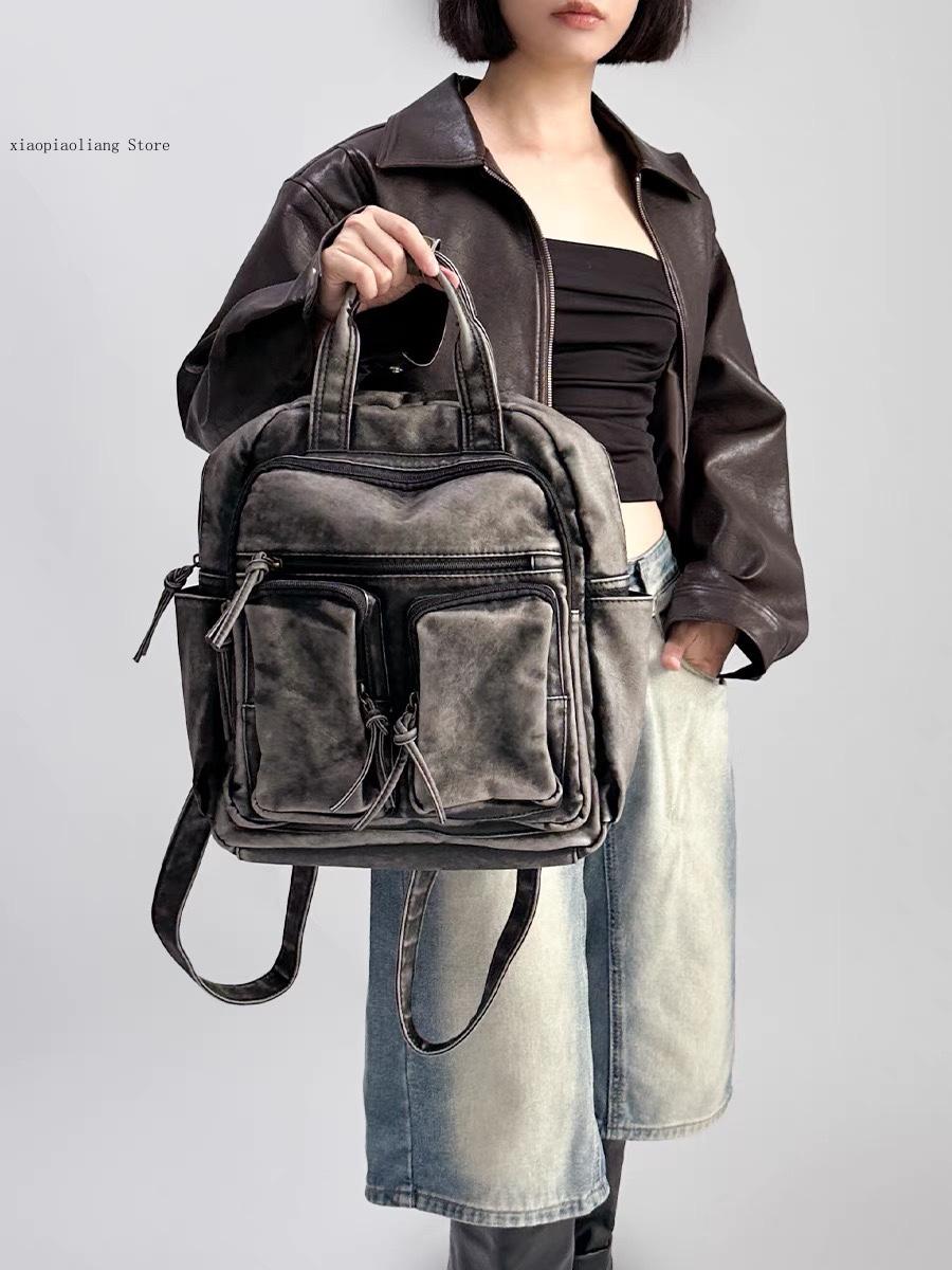 Luxury Soft Washed Pu Leather  - Vintage Fashion Trends 评论和价格