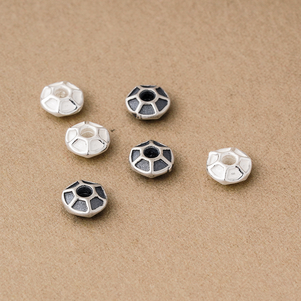 925 Silver Beads Hexagon Groov - Vintage Fashion La 评论和价格