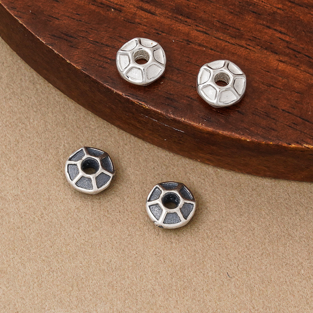 925 Silver Beads Hexagon Groov - Vintage Fashion La 评论和价格