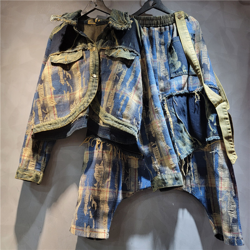 WTHT Fashion Women's Irregular - Patchwork Jean Jacket 评论和价格