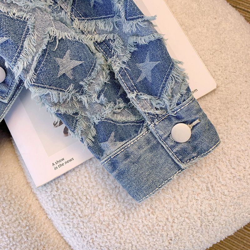Coat Women Denim Coats Round N - Patchwork Jean Jacket 评论和价格
