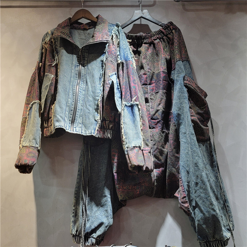 WTHT Vintage Trendy Women's Pa - Patchwork Jean Jacket 评论和价格