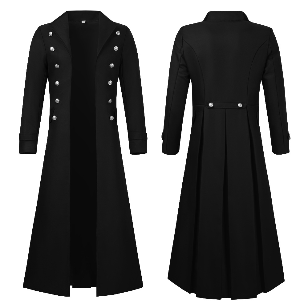 S-2XL Plus Size Men Gothic Tre - Vintage Trench Coat 评论和价格