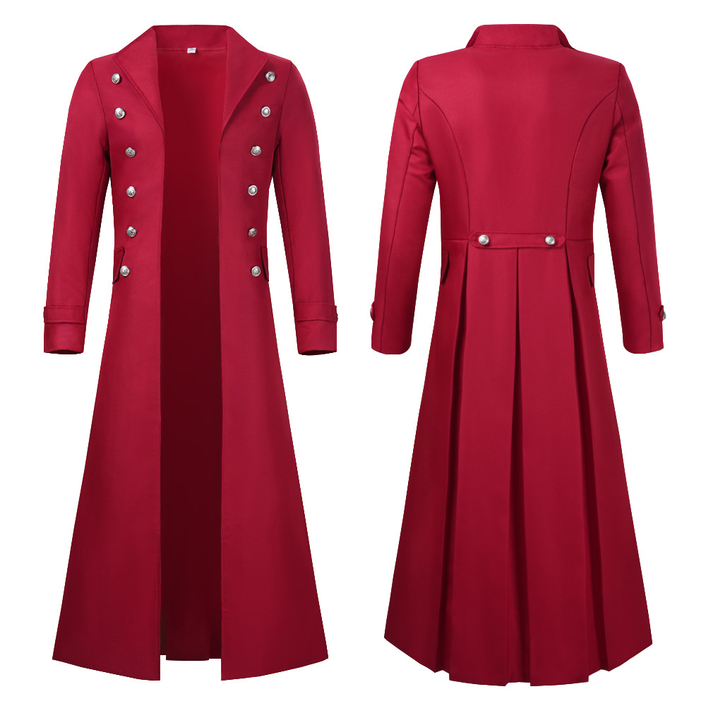 S-2XL Plus Size Men Gothic Tre - Vintage Trench Coat 评论和价格
