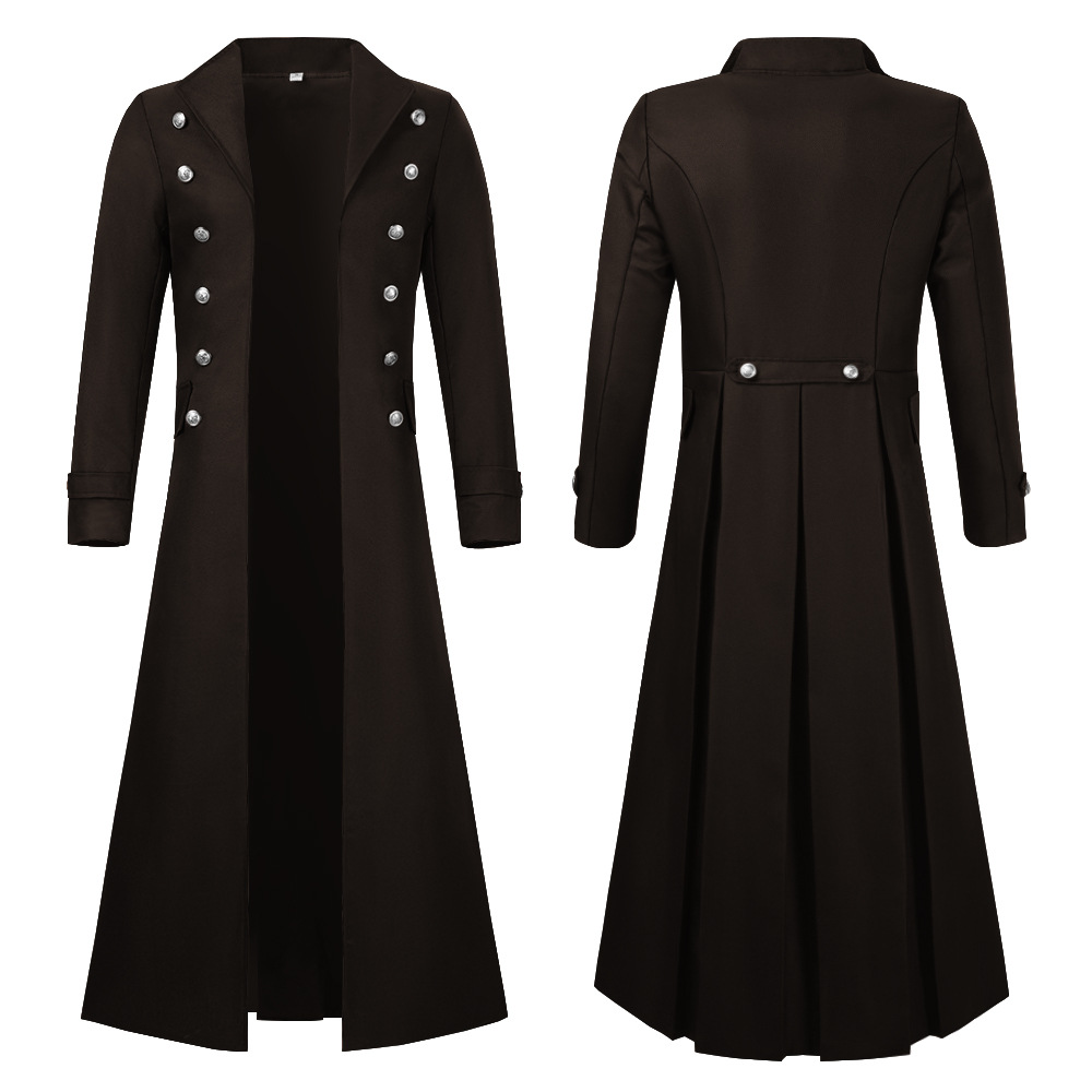 S-2XL Plus Size Men Gothic Tre - Vintage Trench Coat 评论和价格
