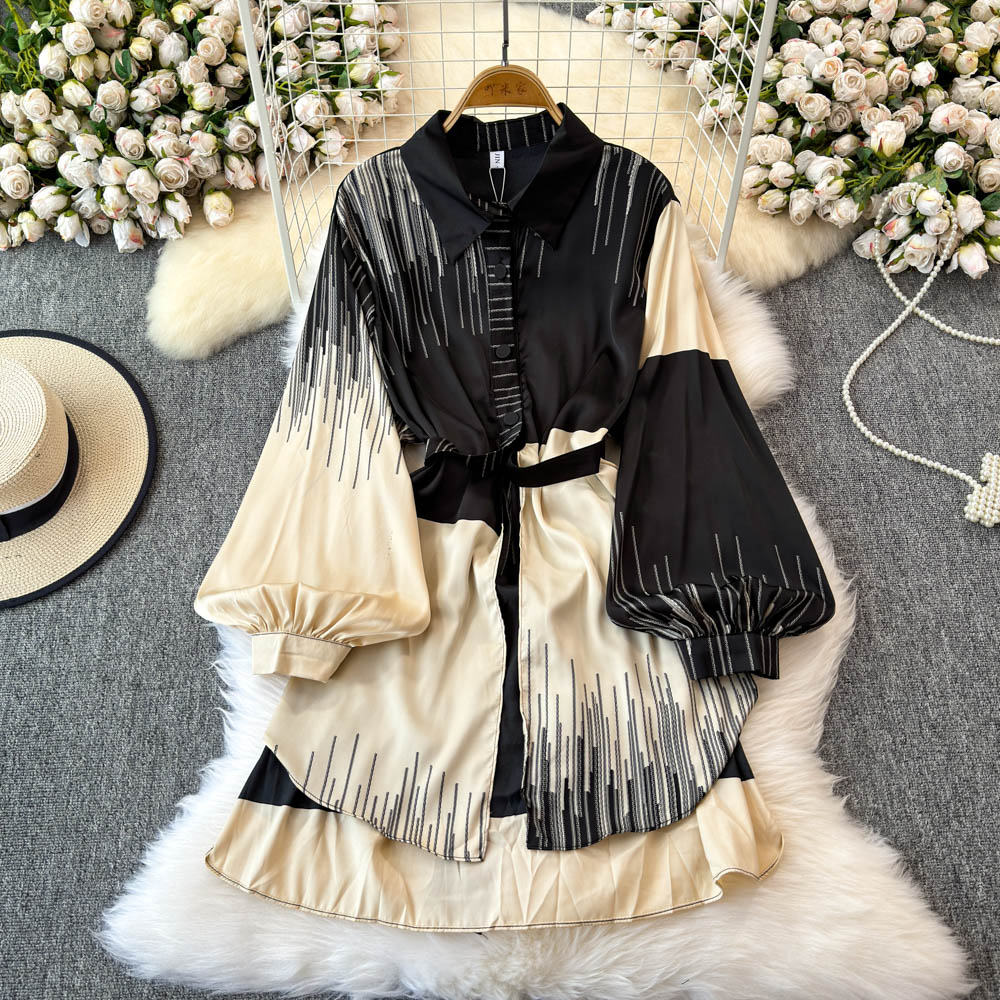 Vintage Lapel Neck Long Sleeve - Vintage Fashion Trends 评论和价格