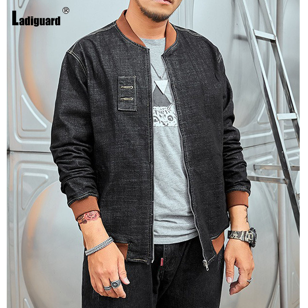 Ladiguard Plus Size 7xl Mens P - Patchwork Jean Jacket 评论和价格