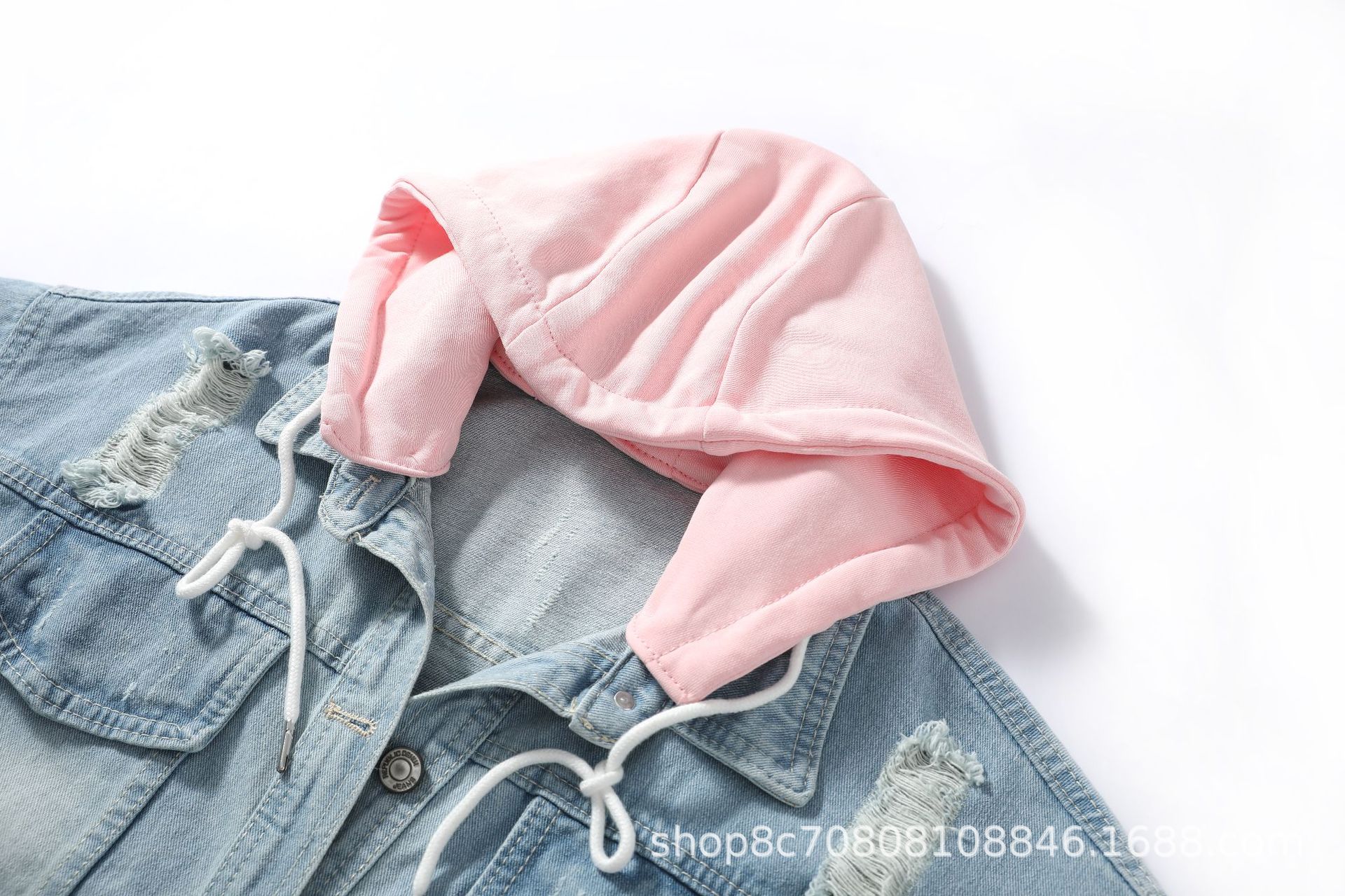 European Style Loose Hooded Pa - Patchwork Jean Jacket 评论和价格