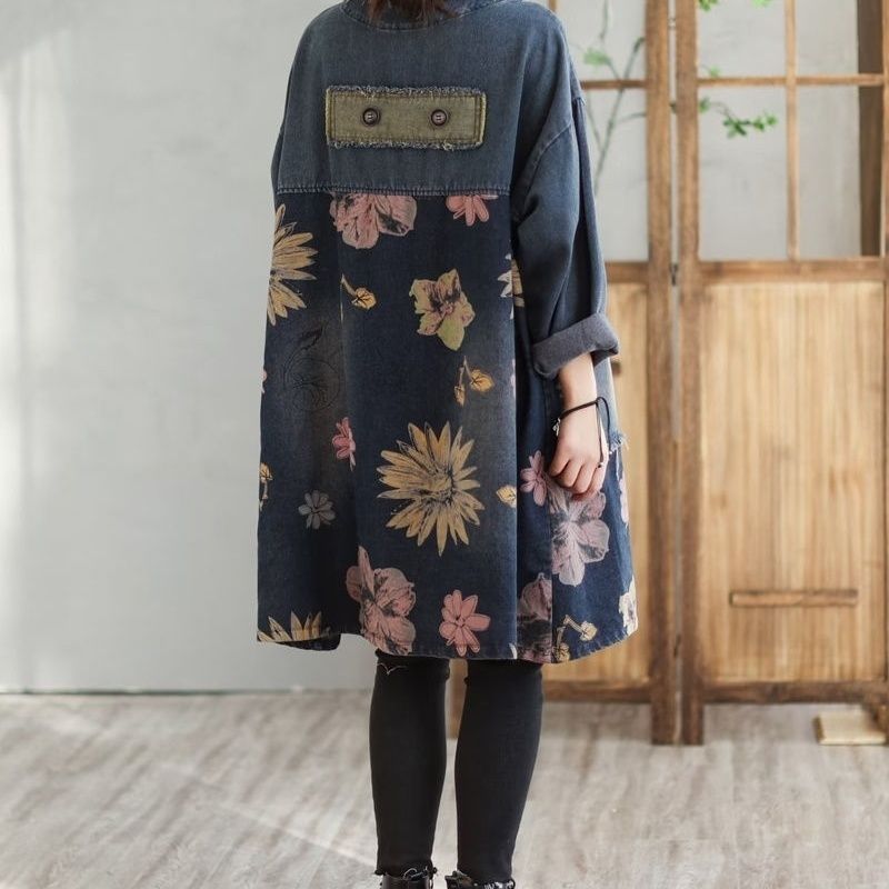 Medium And Long Denim Jacket W - Vintage Trench Coat 评论和价格