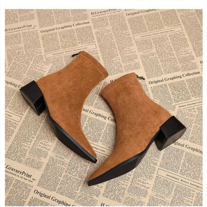 New Low Heel Women Mordern Ank - Vintage Fashion Fabrics 评论和价格