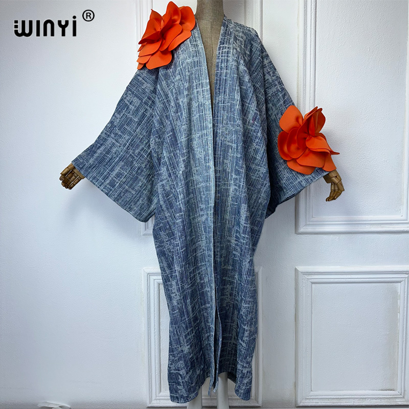 WINYI Kimono Catwalk model was - Patchwork Jean Jacket 评论和价格