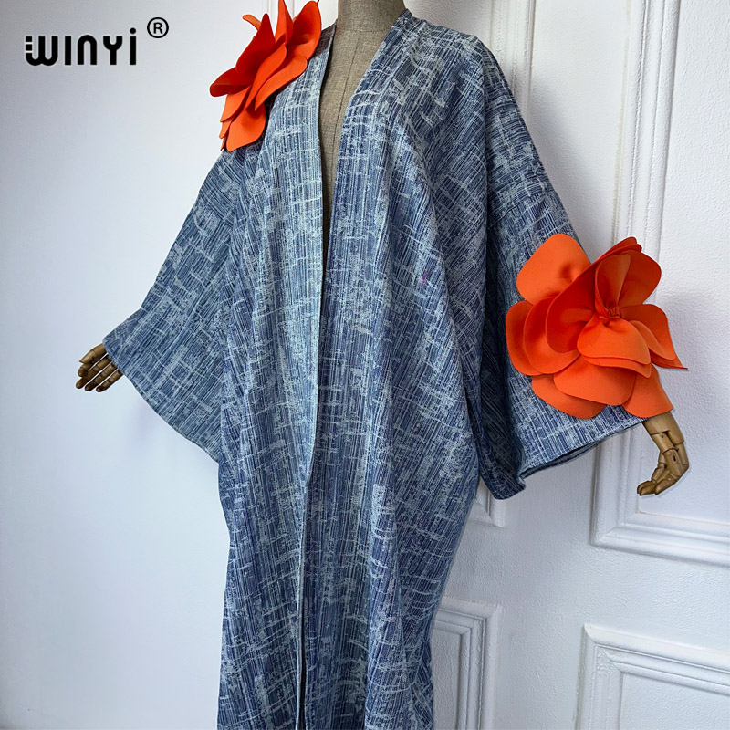 WINYI Kimono Catwalk model was - Patchwork Jean Jacket 评论和价格