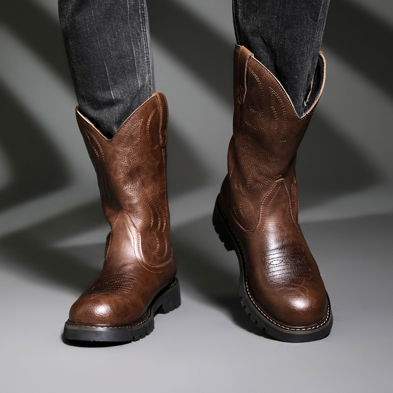 Fashion Mens Cowboy Boots New  - Vintage Fashion Mens 评论和价格