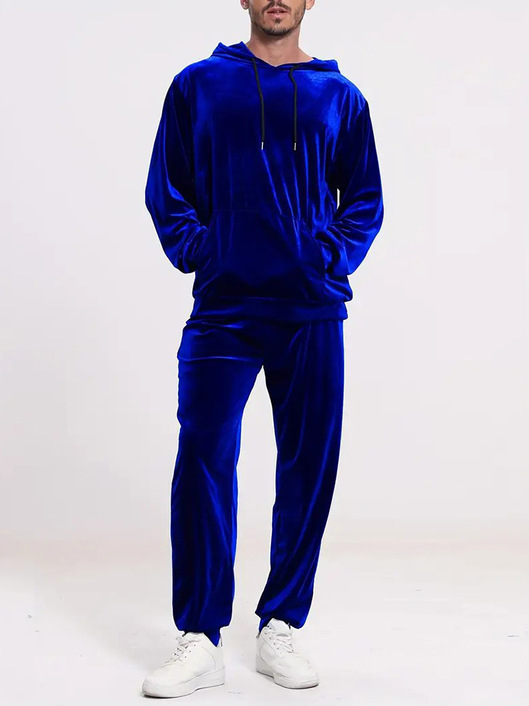 Fashion Solid Color Velvet Two - Vintage Fashion Mens 评论和价格