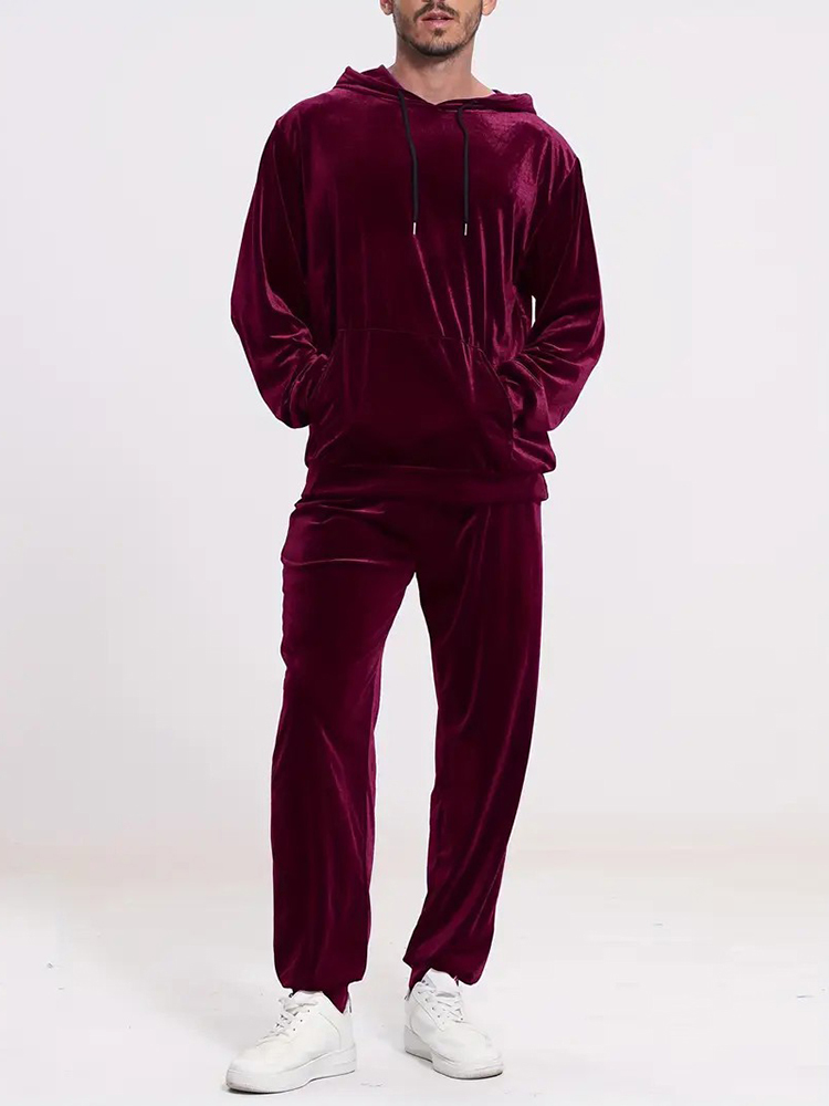 Fashion Solid Color Velvet Two - Vintage Fashion Mens 评论和价格