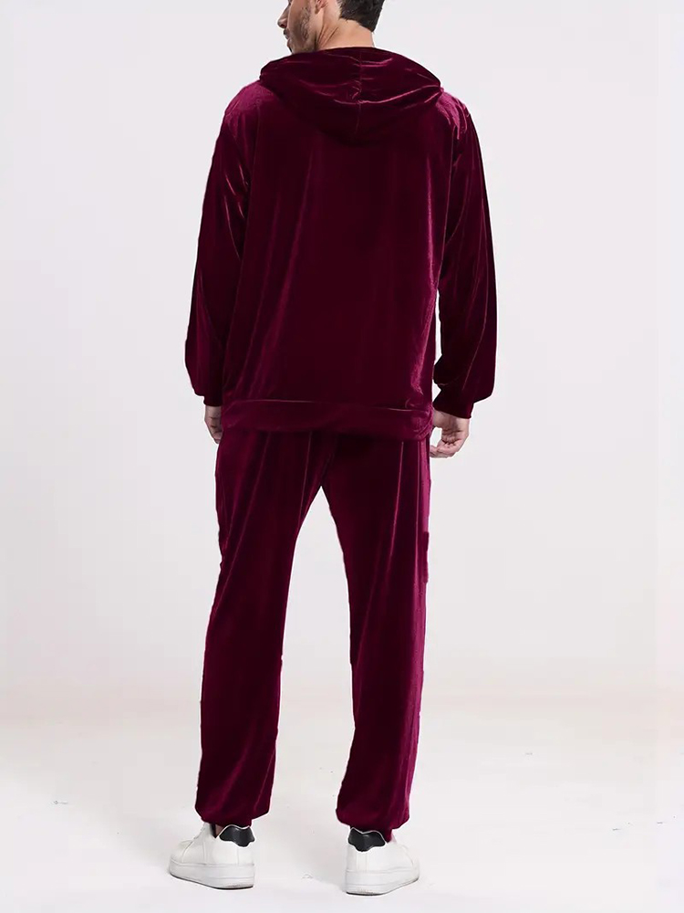 Fashion Solid Color Velvet Two - Vintage Fashion Mens 评论和价格