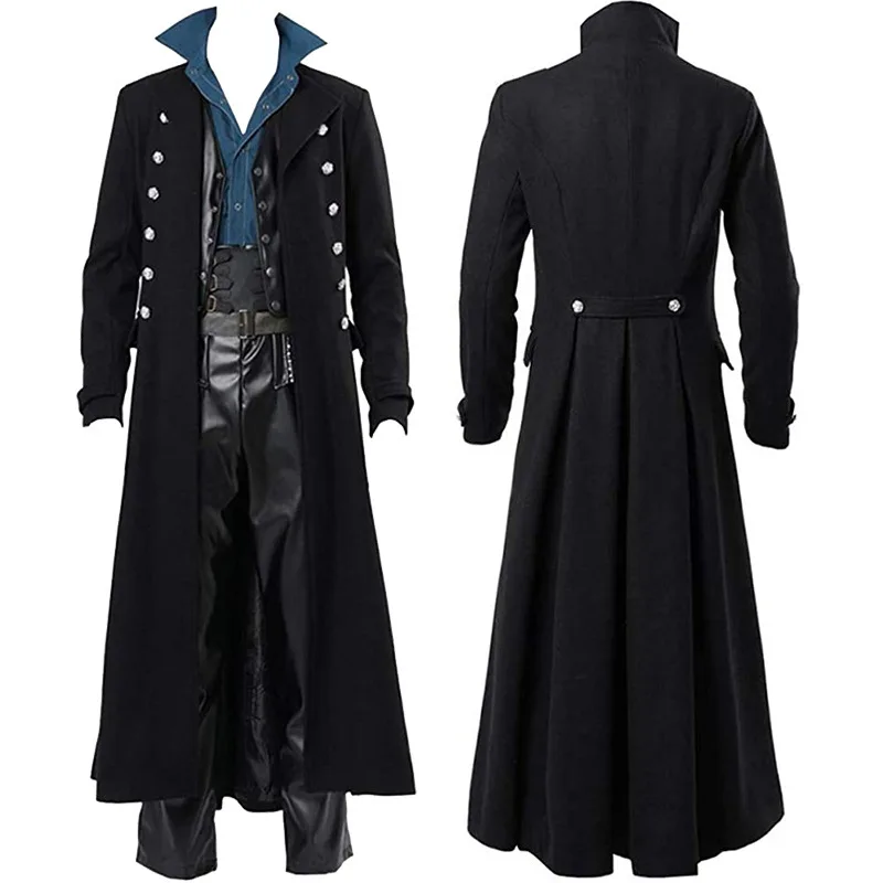 Medieval Men's Pirate Costume  - Vintage Trench Coat 评论和价格