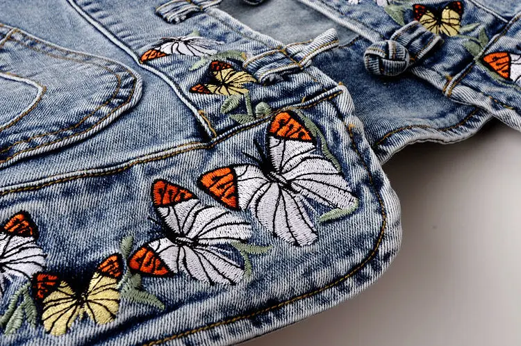 Women 2026 Spring Embroidered  - Patchwork Jean Jacket 评论和价格