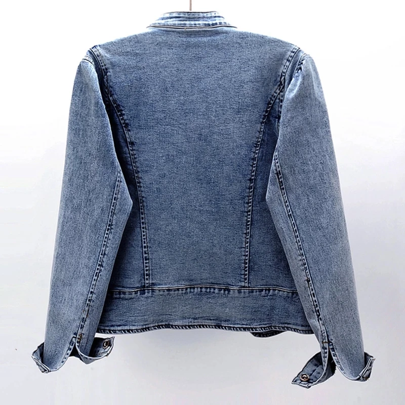 Women 2026 Spring Embroidered  - Patchwork Jean Jacket 评论和价格