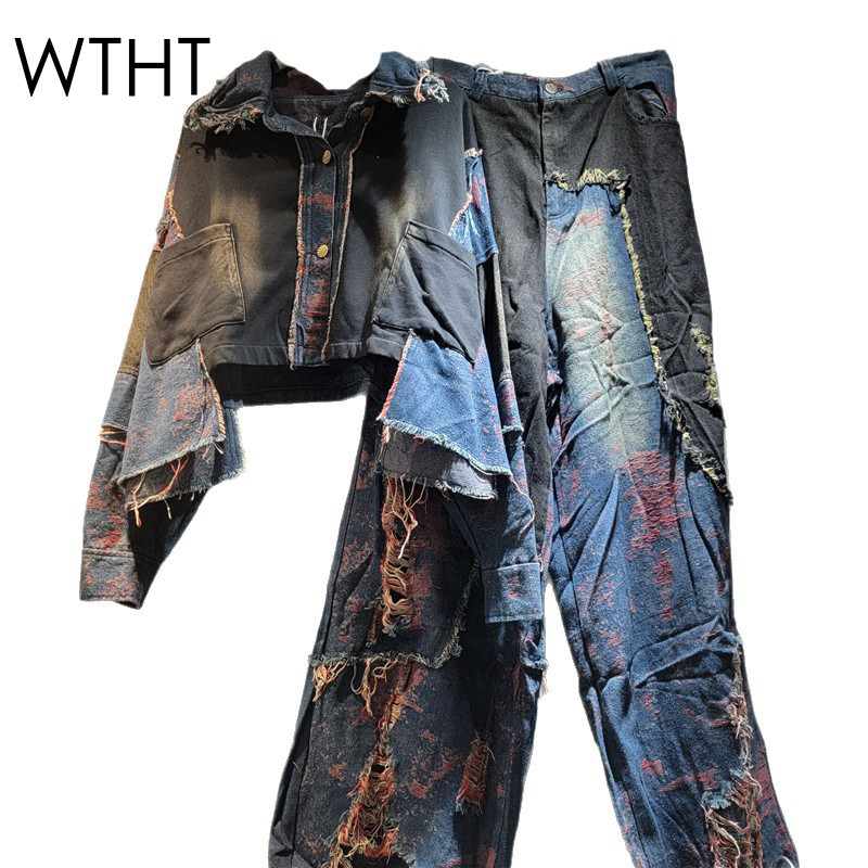 WTHT New Fashion Women's Patch - Patchwork Jean Jacket 评论和价格