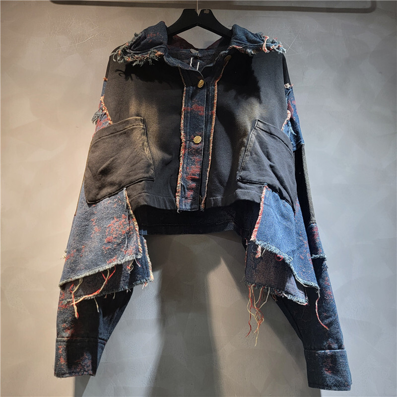 WTHT New Fashion Women's Patch - Patchwork Jean Jacket 评论和价格
