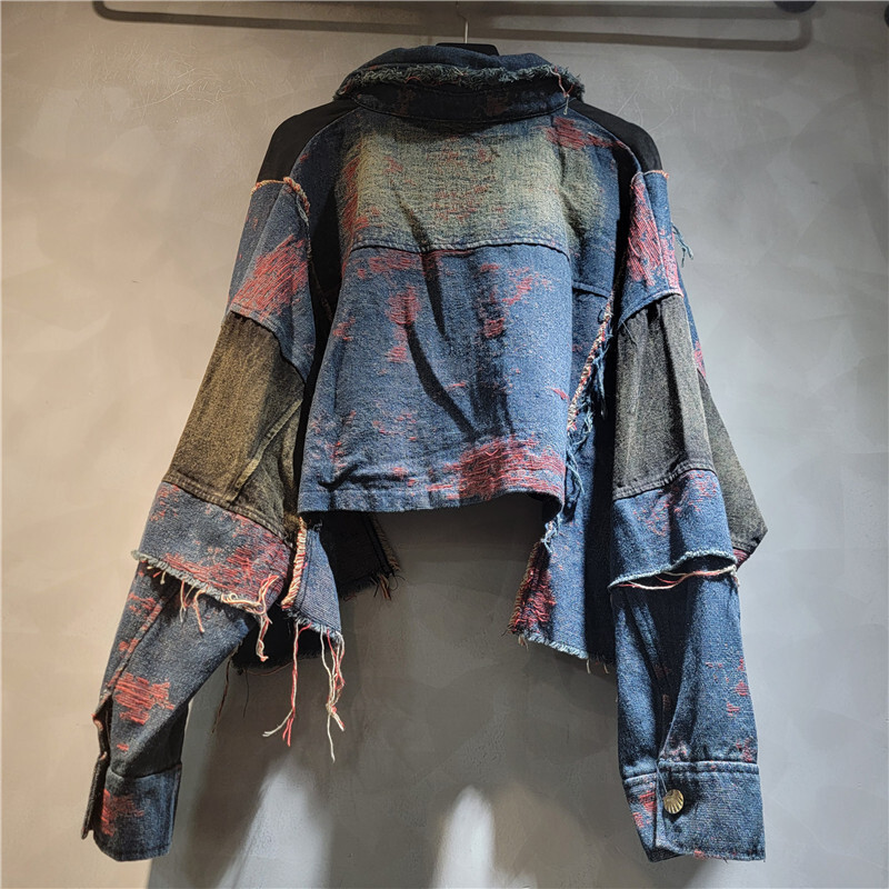 WTHT New Fashion Women's Patch - Patchwork Jean Jacket 评论和价格