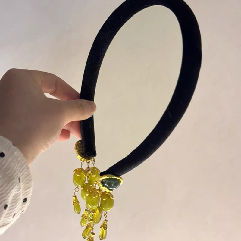 Vintage Fringe Headband Olive  - Vintage Fashion In Chinese 评论和价格