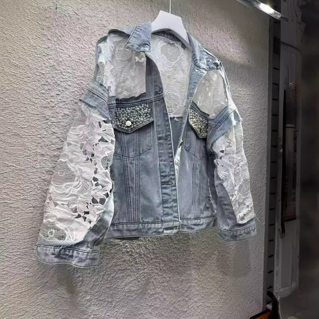 Spliced Embroidery Jacket Wome - Patchwork Jean Jacket 评论和价格