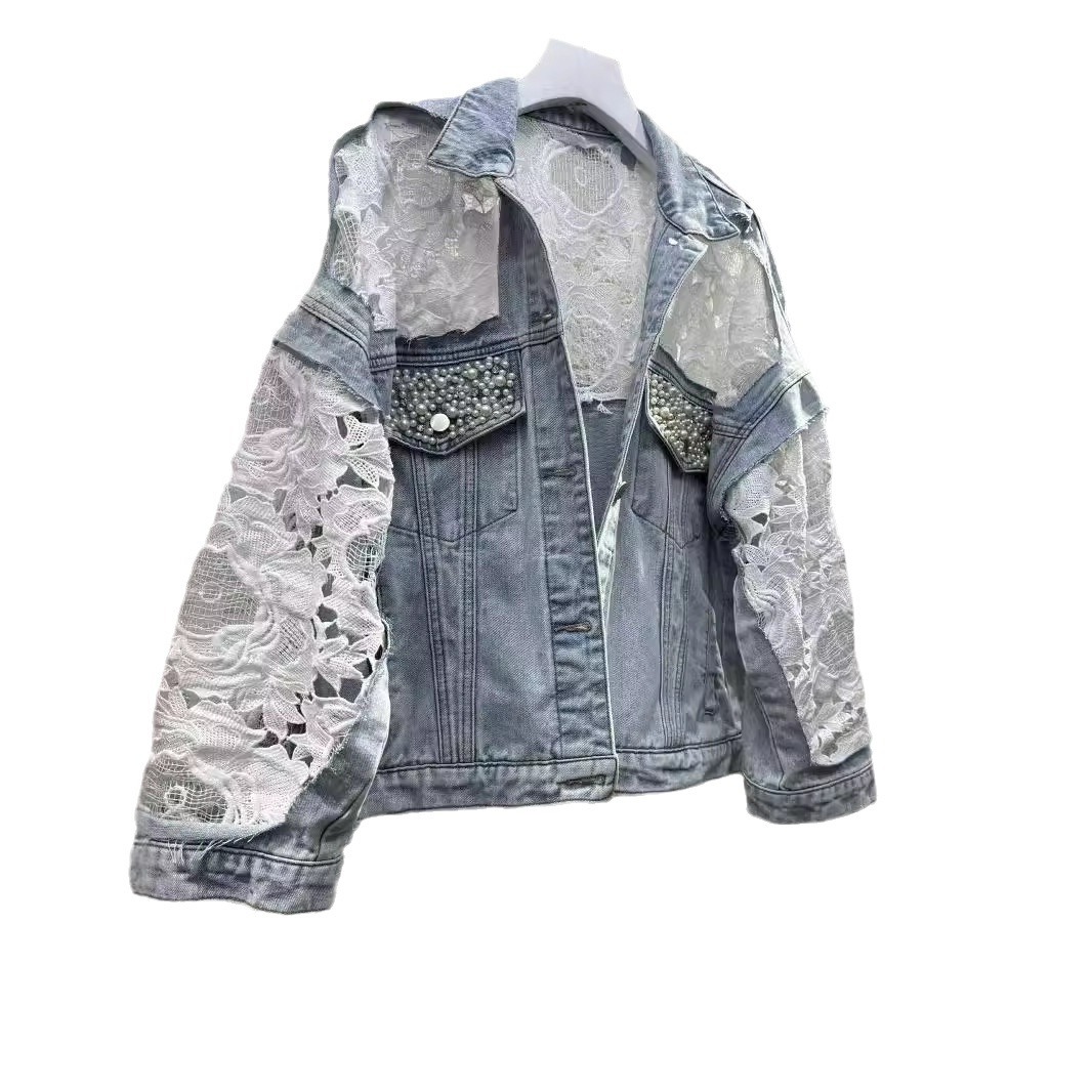Spliced Embroidery Jacket Wome - Patchwork Jean Jacket 评论和价格